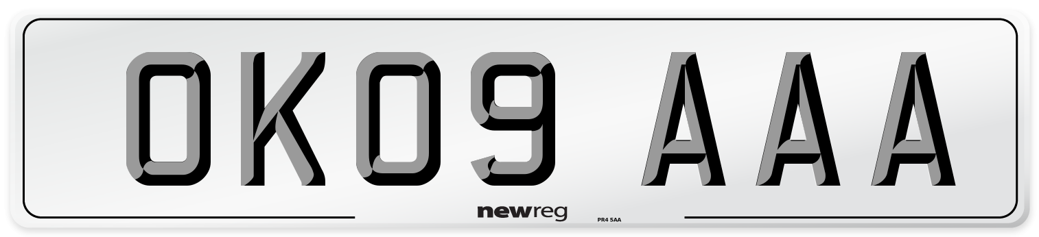 OK09 AAA Number Plate from New Reg